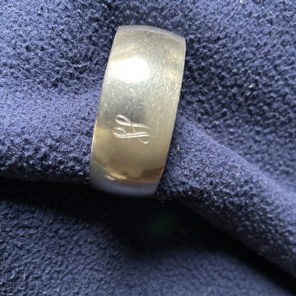 Vintage Leonard 70's Initial "A" Engraved Genuine Pewter Cuff Bracelet - Picture 2 of 6